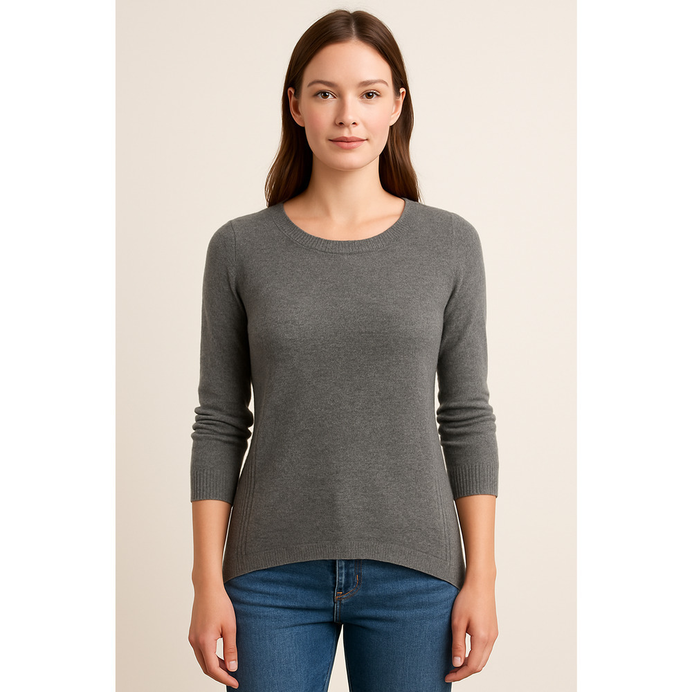 Claudia Nichole 100% Cashmere Sweater Small Womens Gray Hi Lo Hem Soft Oversized